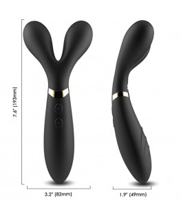 ARMONY - MASSAGGIATORE E VIBRATORE Y-WAND DOPPIA TESTA NERO