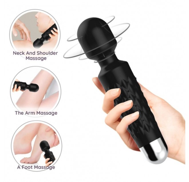 ARMONY - MASSAGGIATORE E VIBRATORE POSTINO TESTA SUPER FLESSIBILE NERA