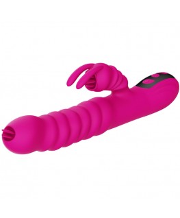 ARMONY - VIBRATORE MULTIFUNZIONE RABBIT DOUBLE TONGUE FUCSIA EFFETTO CALORE
