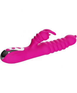 ARMONY - VIBRATORE MULTIFUNZIONE RABBIT DOUBLE TONGUE FUCSIA EFFETTO CALORE
