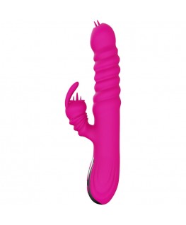 ARMONY - VIBRATORE MULTIFUNZIONE RABBIT DOUBLE TONGUE FUCSIA EFFETTO CALORE