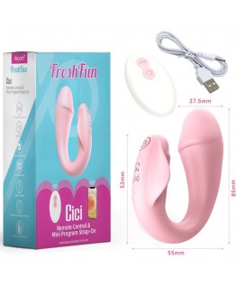 ARMONY - FRESHFUN CICI VIBRATORE STAP-ON TELECOMANDO E APP 10 VIBRAZIONI ROSA