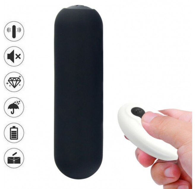 ARMONY - SPLASH JOIE VIBRATORE BULLET IN SILICONE TELECOMANDO 10 VIBRAZIONI 75 X 19 CM NERO