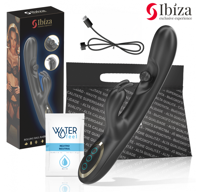 IBIZA - POTENTE VIBRATORE RABBIT CON PERLA ROTANTE MASSAGGIANTE