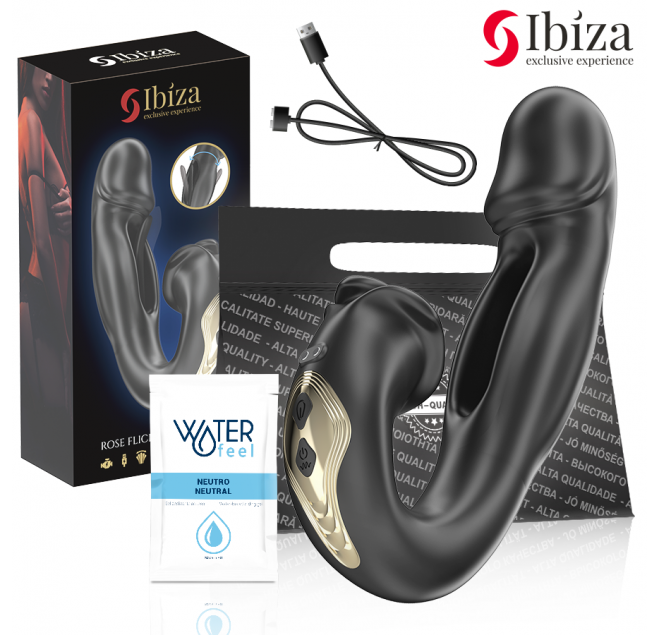 IBIZA - VIBRATORE ROSE EFFETTO FLICKING E STIMOLATORE DEL CLITORIDE