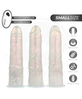 COCK MILLER - DILDO CON VENTOSA, LUCI E VIBRAZIONE CON TELECOMANDO BIANCO 19,5 CM