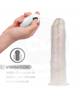 COCK MILLER - DILDO CON VENTOSA, LUCI E VIBRAZIONE CON TELECOMANDO BIANCO 19,5 CM