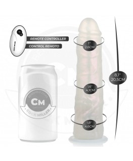 COCK MILLER - DILDO CON VENTOSA, LUCI E VIBRAZIONE CON TELECOMANDO BIANCO 20,5 CM