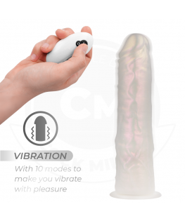 COCK MILLER - DILDO CON VENTOSA, LUCI E VIBRAZIONE CON TELECOMANDO BIANCO 20,5 CM