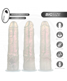 COCK MILLER - DILDO CON VENTOSA, LUCI E VIBRAZIONE CON TELECOMANDO BIANCO 21,5 CM