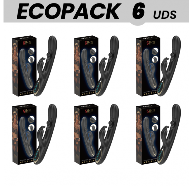 ECOPACKS 6 UNITÀ - IBIZA POTENTE VIBRATORE RABBIT CON PERLA ROTANTE MASSAGGIANTE
