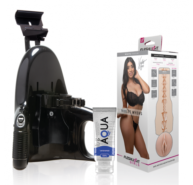 FLESHLIGHT - VIOLA MYERS WAIFU + LANCIO UNIVERSALE + LUBRIFICANTE AQUA QUALITÀ 50 ML