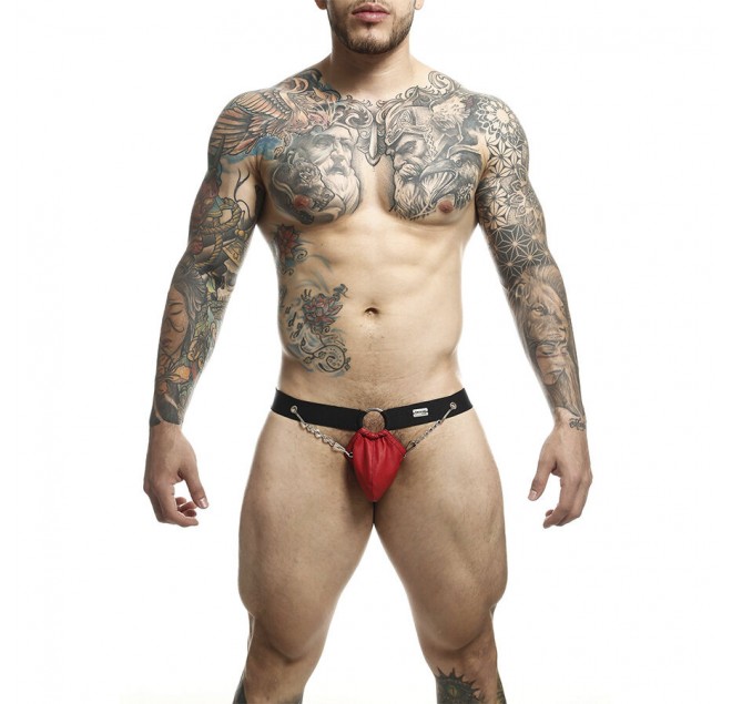 MOB - DNGEON JOCKSTRAP ROSSO CON CATENE TAGLIA UNICA