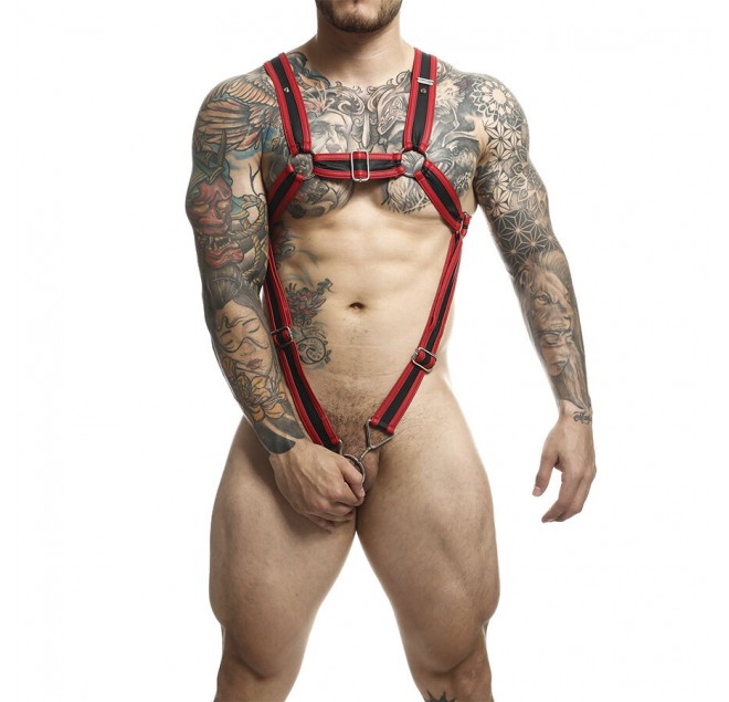 MOB - DNGEON IMBRACATURA PER PENE ROSSA CROCIATA TAGLIA UNICA