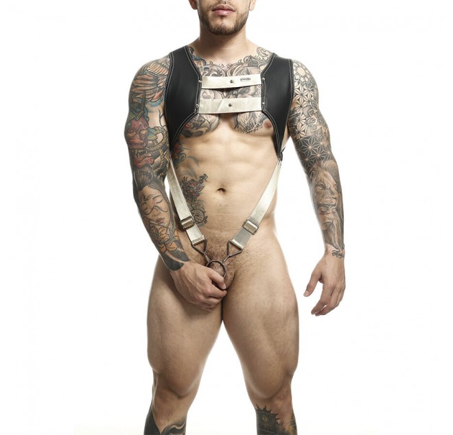 MOB - IMBRACATURA DNGEON CON ANELLO PER PENE DORATO TAGLIA UNICA