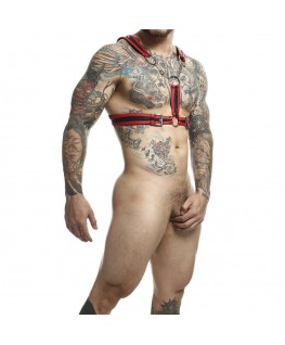 MOB - DNGEON IMBRACATURA ROSSA CON CATENE TAGLIA UNICA