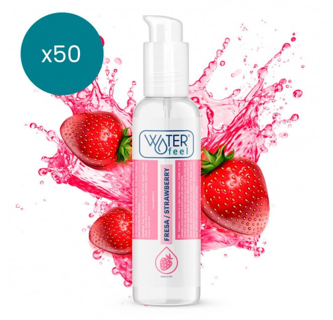 WATERFEEL - LUBRIFICANTE A BASE ACQUA ALLA FRAGOLA 175 ML CONFEZIONE 50 UNITÀ