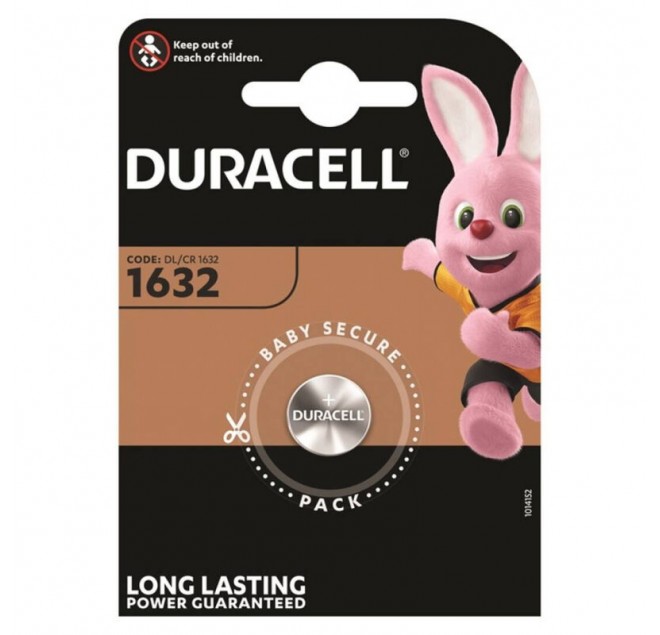 DURACELL - BATTERIA BOTTONE LITIO CR1632 3V 1 UNIT