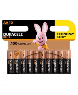 DURACELL - BATTERIA ALCALINA PLUS POWER 100 AA LR6 10 UNIT