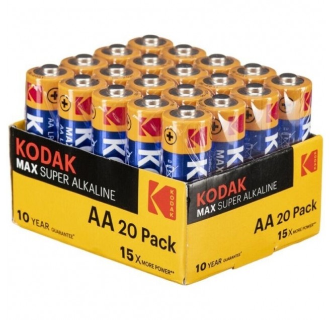 KODAK - BATTERIA ALCALINICA MAX AA LR6 CONFEZIONE*20 BATTERIE