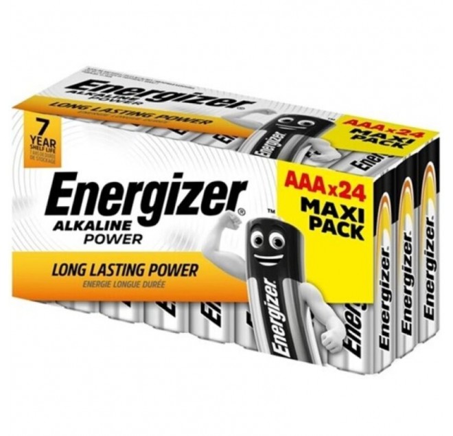ENERGIZER - BATTERIA ALCALINICA AAA LR03 SCATOLA*24 (3 SCATOLE*8 BATTERIE)