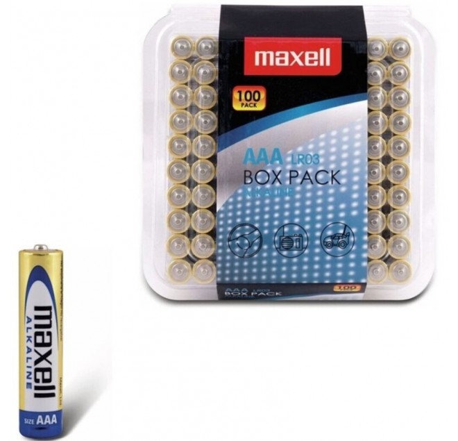 MAXELL - BATTERIA ALCALINICA AAA LR03 CONFEZIONE*100 BATTERIE