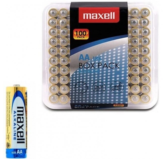 MAXELL - BATTERIA ALCALINICA AA LR6 CONFEZIONE*100 BATTERIE