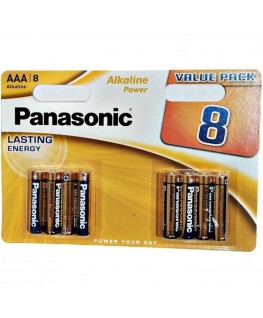 PANASONIC - BATTERIA ALCALINA BRONZO AAA LR03 BLISTER*8