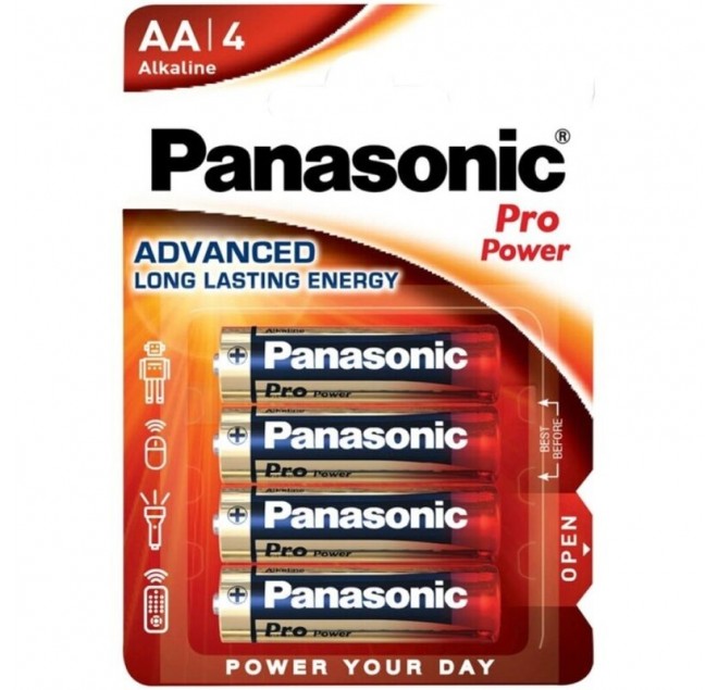 PANASONIC - BATTERIA ALCALINE AA PRO POWER LR6 BLISTER*4