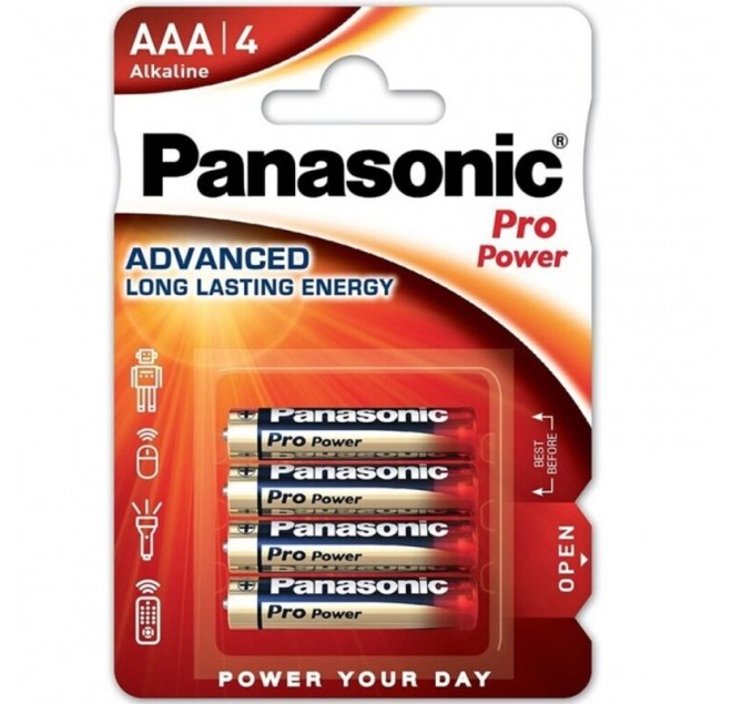 PANASONIC - BATTERIA ALCALINICA AAA PRO POWER LR03 BLISTER*4