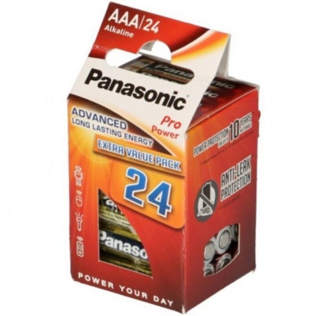 PANASONIC - BATTERIA ALCALINE AAA PRO POWER LR03 CONFEZIONE*24