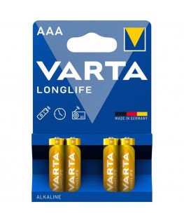 VARTA - BATTERIA ALCALINA AAA LONGLIFE LR03 BLISTER*4
