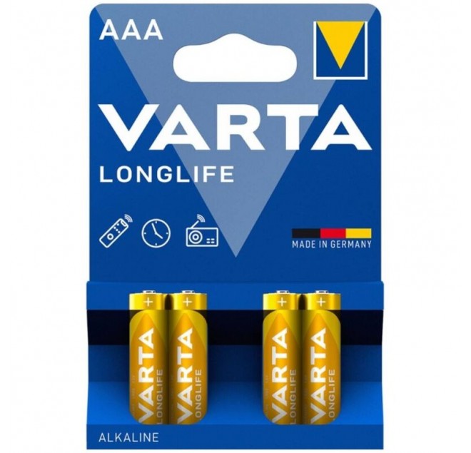 VARTA - BATTERIA ALCALINA AAA LONGLIFE LR03 BLISTER*4
