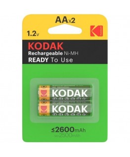 KODAK - BATTERIA RICARICABILE HR6 AA 2600mAh BLISTER*2