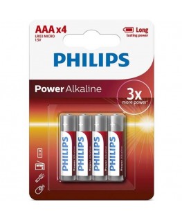 PHILIPS - BATTERIA ALCALINE AAA LR03 BLISTER*4