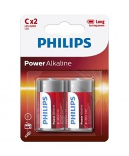 PHILIPS - BATTERIA ALCALINICA POWER C LR14 BLISTER*2