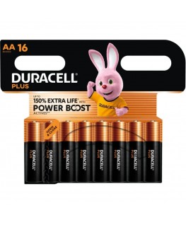 DURACELL - PLUS POWER BOOST BATTERIA ALCALINE AA LR6 BLISTER x 16