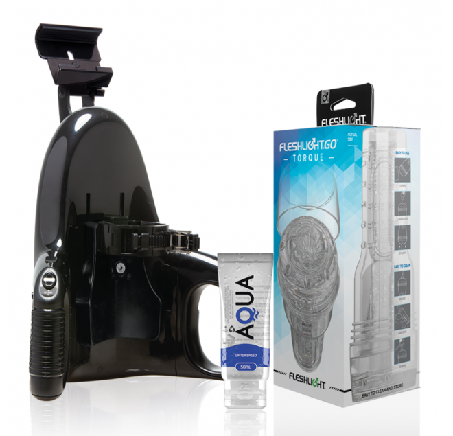 FLESHLIGHT - GO MASTURBADOR TORQUE ICE + LANCIO UNIVERSALE + LUBRIFICANTE DI QUALITÀ AQUA 50 ML