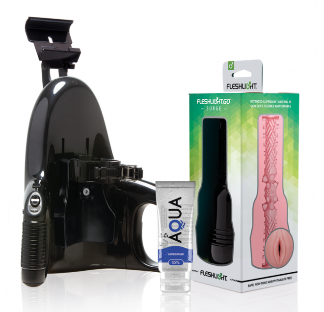 FLESHLIGHT - GO PINK LADY SURGE VAGINA + LANCIO UNIVERSALE + LUBRIFICANTE DI QUALITÀ AQUA 50 ML