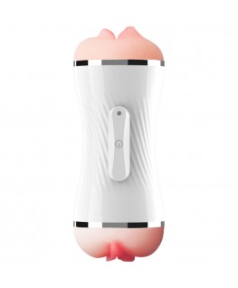 ARMONY - MASTURBATORE VIBRATORE DOPPIO PER VAGINA E BOCCA BIANCO