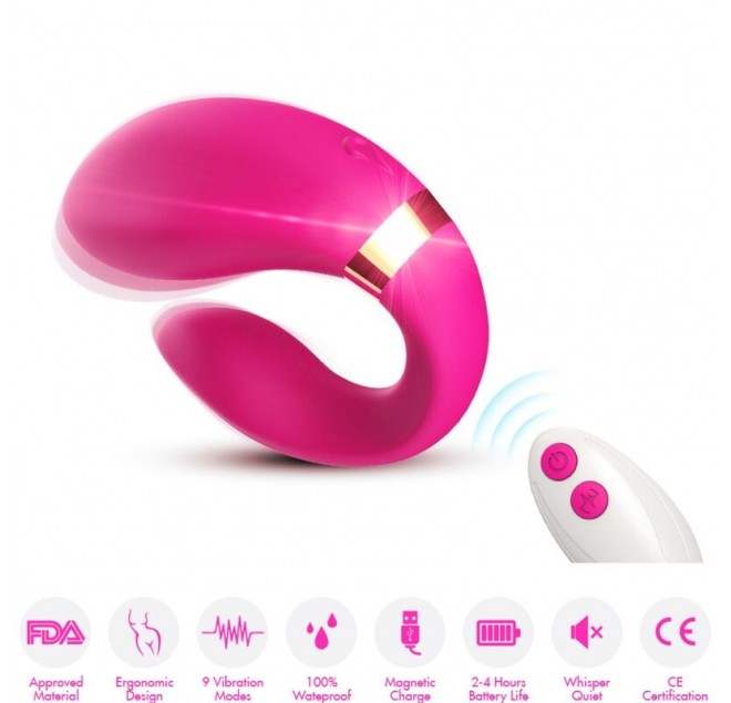 ARMONY - VIBRATORE A MEZZALUNA PER COPPIA TELECOMANDO FUCSIA