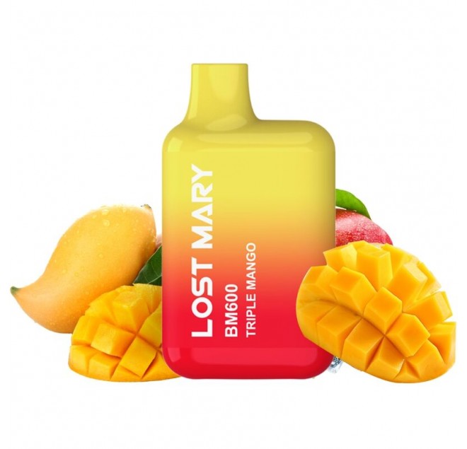 LOST MARY - BM600 NICOTINA VAPER 2% MONOUSO TRIPLE MANGO