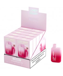 LOST MARY - (ESPOSITORE PROFESSIONALE PACK -10 UNITÀ) BM600 NICOTINA VAPER 2% MONOUSO FRAGOLA GHIACCIO