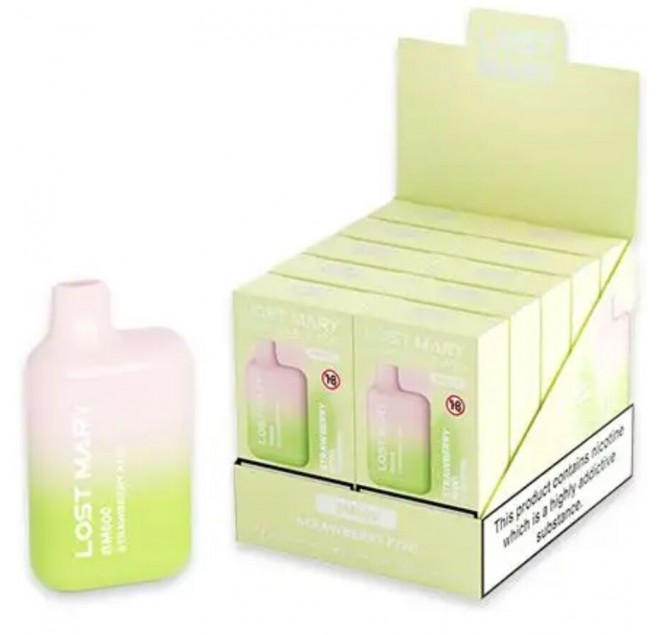 LOST MARY - (ESPOSITORE PROFESSIONALE PACK -10 UNITÀ) BM600 NICOTINA VAPER 2% MONOUSO FRAGOLA KIWI