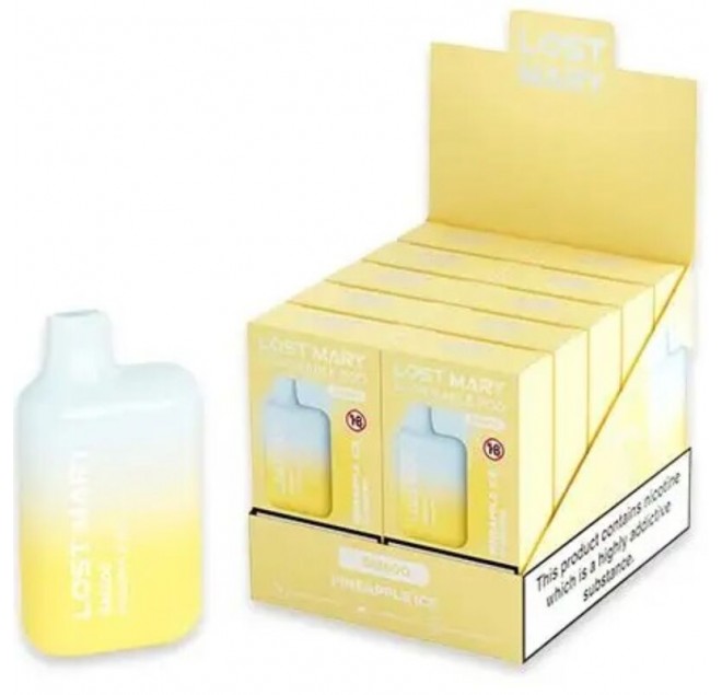 LOST MARY - (ESPOSITORE PROFESSIONALE PACK -10 UNITÀ) BM600 NICOTINA VAPER 2% MONOUSO ANANAS GHIACCIO