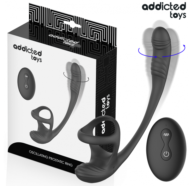 ADDICTED TOYS - PLUG ANALE CON VIBRAZIONE E OSCILLAZIONE A 360º E STIMOLATORE DEI TESTICOLI