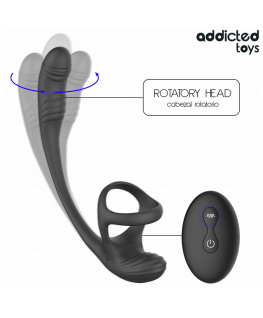 ADDICTED TOYS - PLUG ANALE CON VIBRAZIONE E OSCILLAZIONE A 360º E STIMOLATORE DEI TESTICOLI