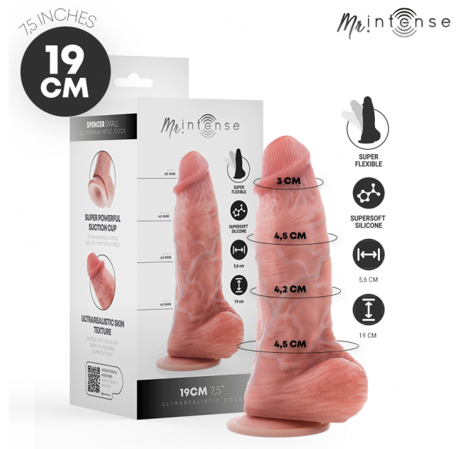 MR INTENSE - PICCOLO SPENCER DILDO IN SILICONE 19 CM -Ø- 4,5 CM