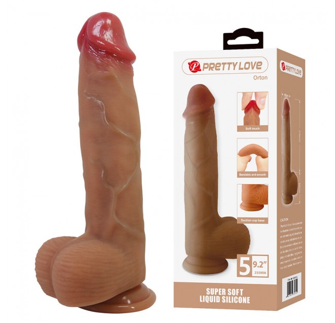 PRETTY LOVE - ORTON DILDO REALISTICO CON VENTOSA 23,5 CM -Ø- 4,9 CM