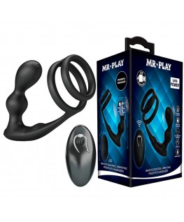 MR PLAY - PLUG ANALE VIBRANTE CON ANELLO PER PENE E TELECOMANDO